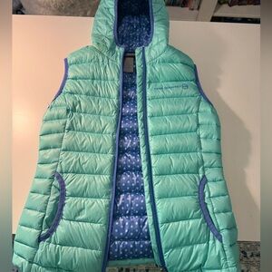 Free Country Girl's Hooded Power Down Vest Hooded Teal 10-12
